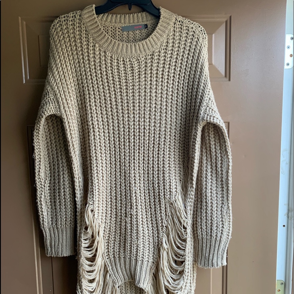 Juju*Be Distressed Tan sweater